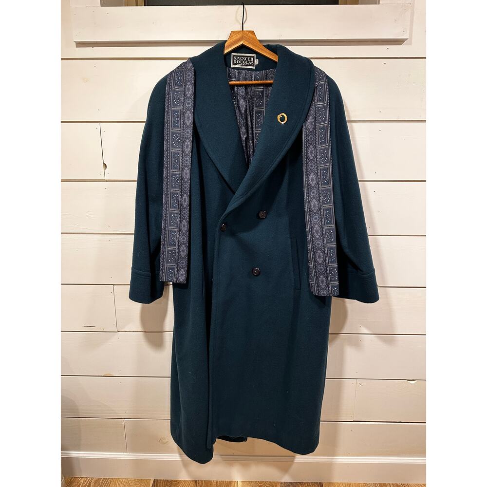 Vintage Spencer Douglas Women's Teal Wool Coat Size 20W
